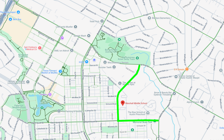 Map of street closures on Tilley St from 51st St to Zach Scott St and Zach Scott St from Tilley St to Manor Rd